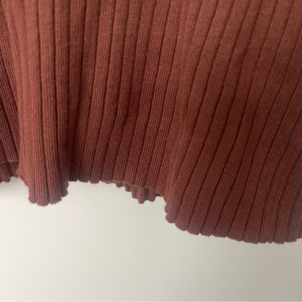 Maeve | Anthropologie | Brown Ribbed Half Zip Sweater - Picture 4 of 8